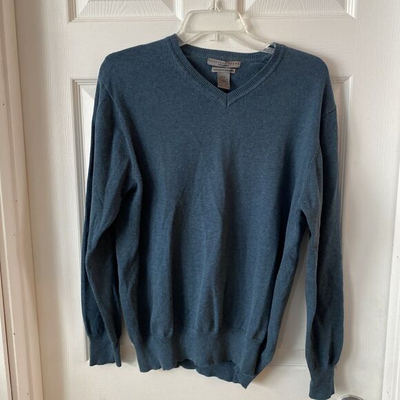 Geoffrey Beene Men’s Sweater Size Medium Cotton/Cashmere Lightweight Pullover - Picture 1 of 11